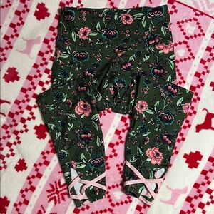 Old Navy Floral Leggings - Green and Pink